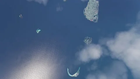Top aerial drone shot of Eastern Beach Island. Maldives Stock-Footage 269016970