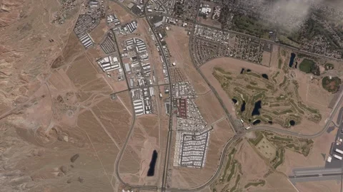 Top aerial drone view of Boulder City in Nevada. United States Stock Footage 278348191
