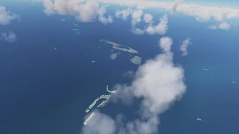 Top aerial drone view of Eastern Beach Island. Maldives Vídeo Stock 269016571