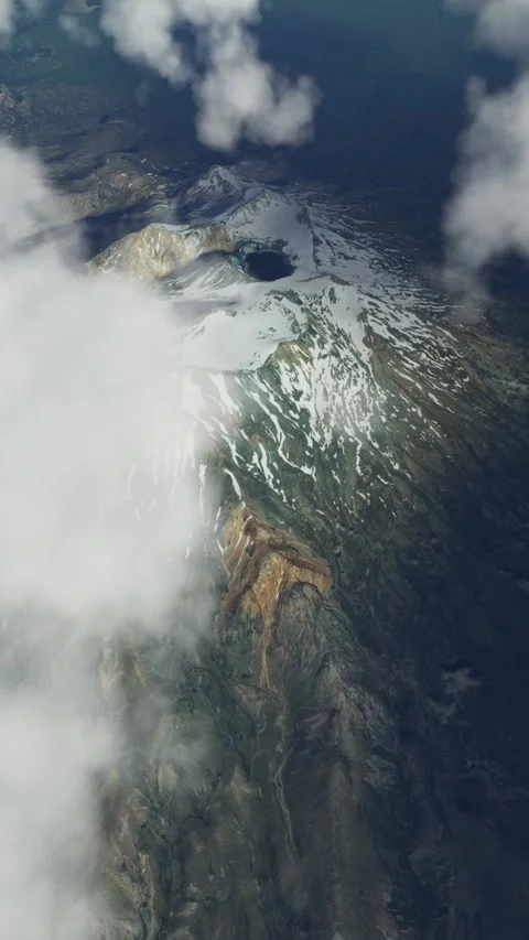 Top aerial drone view of Mount Ruapehu on the North Island in New Zealand Stock-Footage 284885115