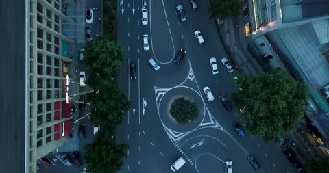 Top Aerial Evening overhead view of the city Stock Footage 109300042