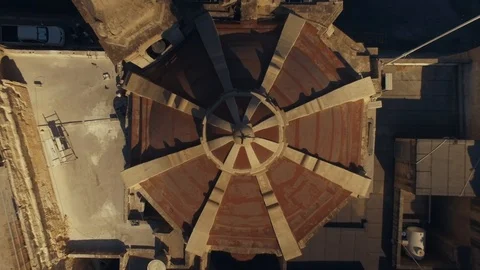 Top Aerial shot over Ta Liesse Church Stock Footage 90682771