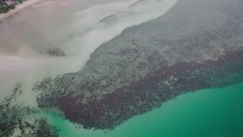 Top Aerial View: Pristine Blue Waters Surrounding Koh Phangan, Thailand,daytime Stock Footage 278305351