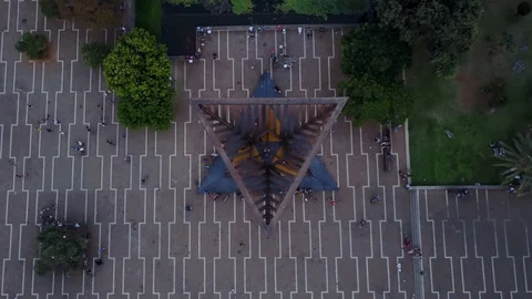 Top aerial view of Star of David in the center of Rabin Square. DJI_0032-05 Stock Footage 104501459