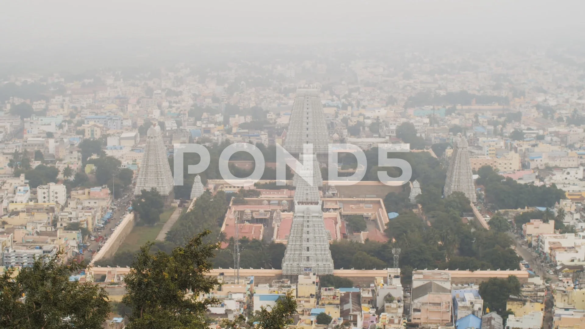 Top aerial view of tiruvannamalai shiva ... | Stock Video | Pond5