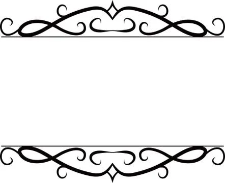 Top and bottom antique pattern frame Stock Illustration