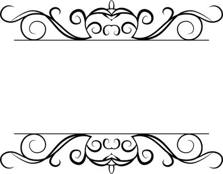 Top and bottom antique pattern frame Stock Illustration