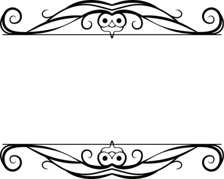 Top and bottom antique pattern frame Stock Illustration