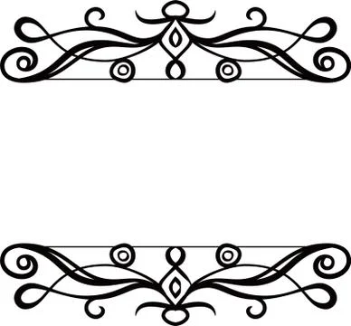 Top and bottom antique pattern frame Stock Illustration