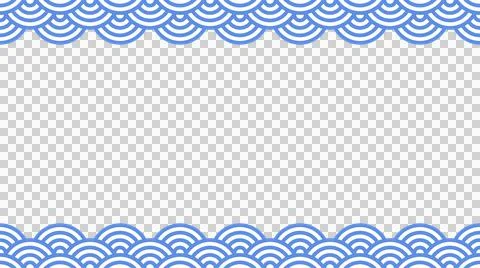 Top and bottom frames of Qinghai wave (transparent background) Illustrazione stock