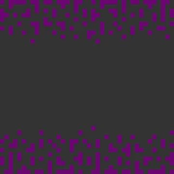Top and Bottom Pixel Frame border Violet pixel squares on dark background. Copy Stock Illustration
