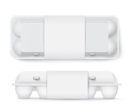 Top and side templates of egg container realistic vector illustration isolated. Stock Illustration