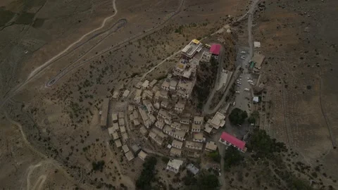 Top angle aerial view of key monastery in spiti valley. Stock Footage 249243675