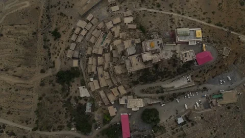 Top angle aerial view of key monastery in spiti valley. Stock Footage 249243943