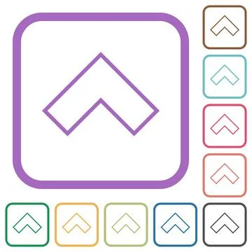 Top angle arrow outline simple icons Stock Illustration