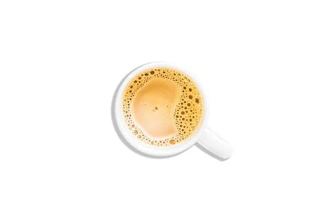Top angle of a cup of milk tea "Teh tarik" on white background Stock Photos