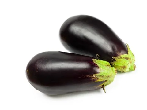 Top angle eggplants Stock Photos