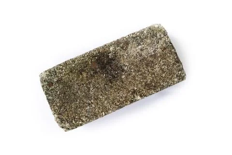 Top angle of grey brick isolated on white background Stock Photos