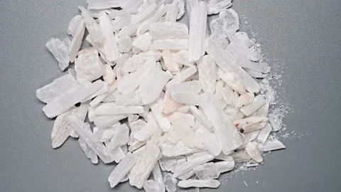 Top angle pan view medicine ShengShiGao or Gypsum or Gypsum Fibrosum Stock Footage 145296553
