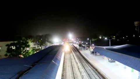 Top angle view of an Indian passenger express train 스톡 동영상 74617865