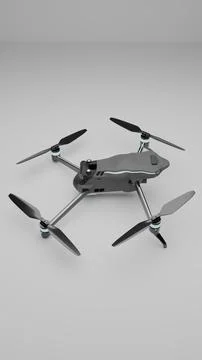 Top angled render of quadcopter drone isolated on white Stock Illustration