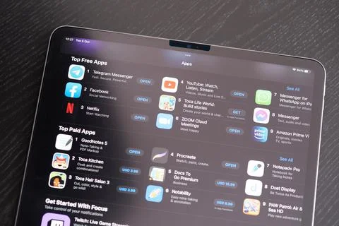 Top apps on apple store Stock Photos