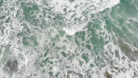 Top Ariel Shot Of Ocean Waves Near Beach, Fort Bragg Video stock 285115120