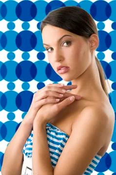Top in blue line Stock Photos