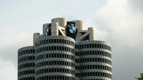 Top of the BMW Tower in Munich Stock Footage 114628284