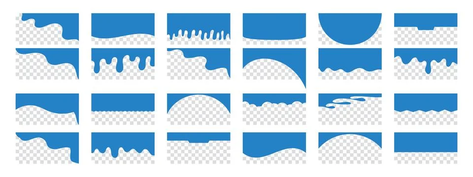 Top border shape and separator set for website design. Isolated vector temp.. Stock Illustration
