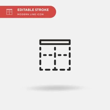 Top Border Simple vector icon. Illustration symbol design template for web mo Stock Illustration