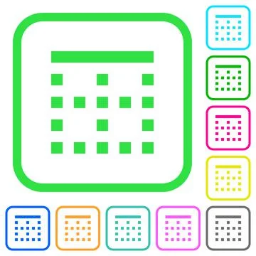 Top border vivid colored flat icons Stock Illustration