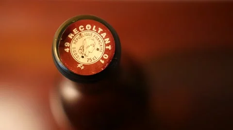On top of a bottle of wine Stock Footage 50357659