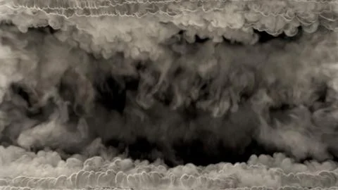 Top - bottom content frame of heavy smoke, isolated - object 3D rendering Illustrazione stock