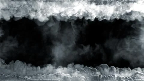 Top - bottom content frame of heavy smoke, isolated - object 3D rendering 스톡 일러스트