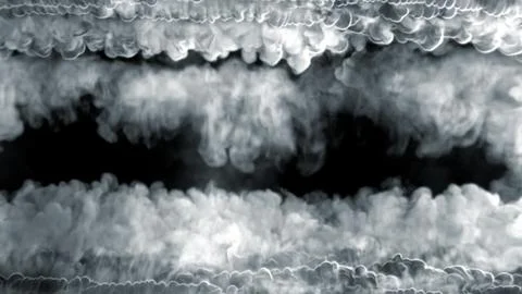 Top - bottom content frame of thick smoke, isolated - object 3D rendering Stockillustratie