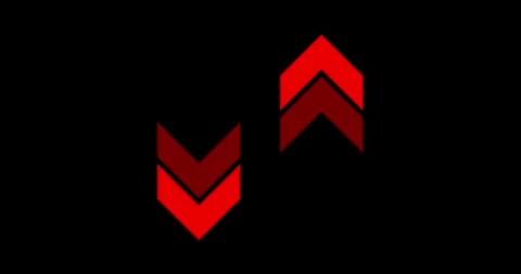 Top bottom directional arrow loop animation. Arrow moving top bottom on black Stock Footage 328363054