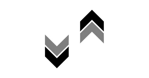 Top bottom directional arrow loop animation. Arrow moving top bottom on black 스톡 동영상 328363056