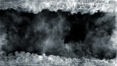 Top - bottom frame for content of rich smoke, isolated - object 3D rendering 스톡 일러스트