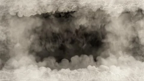 Top - bottom frame of dense smoke, isolated - object 3D rendering Illustrazione stock