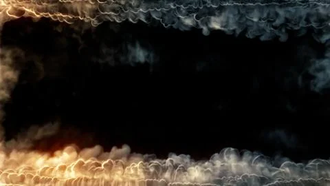 Top - bottom frame of rich blue smoke and fire 스톡 일러스트