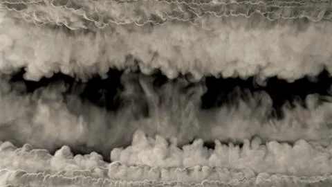 Top - bottom screen frame of thick smoke, isolated - object 3D rendering Illustrazione stock