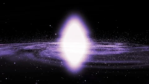 Top to bottom tilt close up of a glowing galaxy center with surrounding Stock Footage 124251501