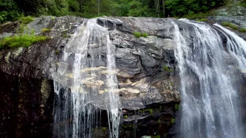 Top to bottom view of waterfall Stock Footage 158324802