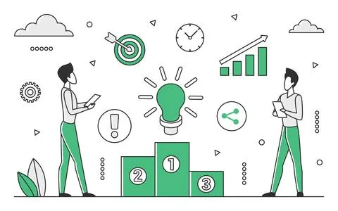Top business high priority list 库存插图