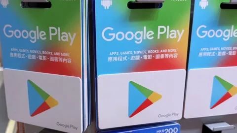 Top up cards for Google Play Stock Footage 143915444