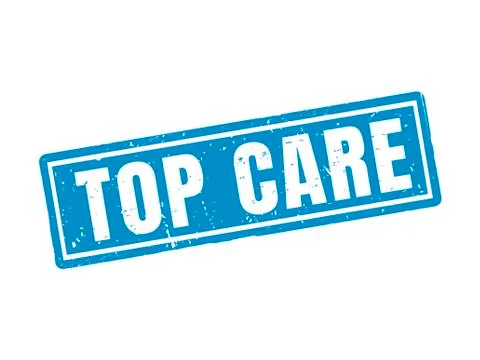 Top care blue stamp style Stock Illustration