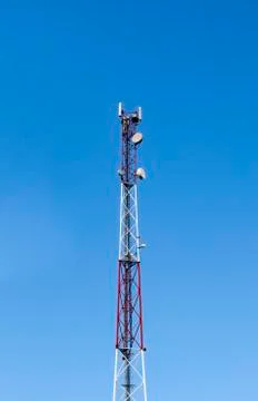 Top of cellular tower Stock Photos
