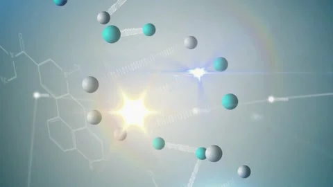 Top center dots forming double-helix, linking lines, showing binary data, Stock Footage 328584043