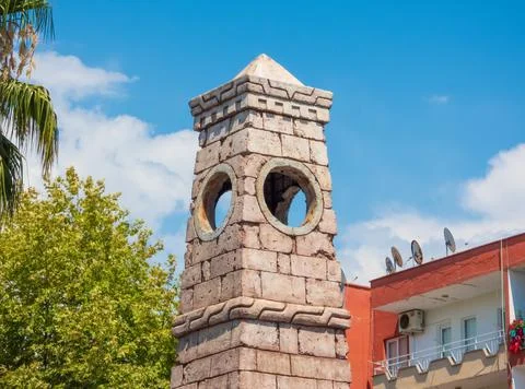 Top of clock tower, in the process of restoration Stock Photos